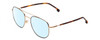 Profile View of Carrera 236/S Designer Blue Light Blocking Eyeglasses in Havana Tortoise Brown Gold Unisex Hexagonal Full Rim Metal 54 mm