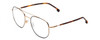 Profile View of Carrera 236/S Designer Blue Light Blocking Eyeglasses in Havana Tortoise Brown Gold Unisex Hexagonal Full Rim Metal 54 mm