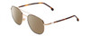 Profile View of Carrera 236/S Designer Polarized Sunglasses with Custom Cut Amber Brown Lenses in Havana Tortoise Brown Gold Unisex Hexagonal Full Rim Metal 54 mm