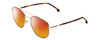 Profile View of Carrera 236/S Designer Polarized Sunglasses with Custom Cut Red Mirror Lenses in Havana Tortoise Brown Gold Unisex Hexagonal Full Rim Metal 54 mm
