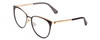 Profile View of KATE SPADE JABREAS Designer Reading Eye Glasses with Custom Cut Powered Lenses in Gloss Black Gold Ladies Cat Eye Full Rim Acetate 57 mm