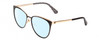 Profile View of KATE SPADE JABREAS Designer Blue Light Blocking Eyeglasses in Gloss Black Gold Ladies Cat Eye Full Rim Acetate 57 mm