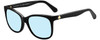 Profile View of KATE SPADE DANALYNS Designer Blue Light Blocking Eyeglasses in Gloss Black Gold White Dots Ladies Cat Eye Full Rim Acetate 54 mm