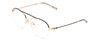 Profile View of Michael Kors MK4070-1108 Designer Reading Eye Glasses with Custom Cut Powered Lenses in Shiny Rose Gold Unisex Round Semi-Rimless Metal 51 mm