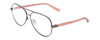 Profile View of Kenneth Cole Reaction KC2793 Designer Blue Light Blocking Eyeglasses in Gunmetal Crystal Pink Ladies Pilot Full Rim Metal 60 mm
