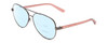 Profile View of Kenneth Cole Reaction KC2793 Designer Progressive Lens Blue Light Blocking Eyeglasses in Gunmetal Crystal Pink Ladies Pilot Full Rim Metal 60 mm