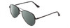 Profile View of Kenneth Cole Reaction KC2829 Designer Polarized Reading Sunglasses with Custom Cut Powered Smoke Grey Lenses in Satin Black Unisex Pilot Full Rim Metal 58 mm