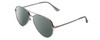Profile View of Kenneth Cole Reaction KC2829 Designer Polarized Reading Sunglasses with Custom Cut Powered Smoke Grey Lenses in Gunmetal Grey Unisex Pilot Full Rim Metal 58 mm