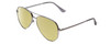 Profile View of Kenneth Cole Reaction KC2829 Designer Polarized Reading Sunglasses with Custom Cut Powered Sun Flower Yellow Lenses in Gunmetal Grey Unisex Pilot Full Rim Metal 58 mm