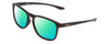 Profile View of Kenneth Cole Reaction KC2834 Designer Polarized Reading Sunglasses with Custom Cut Powered Green Mirror Lenses in Matte Black Burgundy Tortoise Unisex Square Full Rim Acetate 56 mm