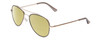 Profile View of Kenneth Cole Reaction KC2837 Designer Polarized Reading Sunglasses with Custom Cut Powered Sun Flower Yellow Lenses in Gold Blue Ladies Pilot Full Rim Metal 55 mm