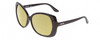 Profile View of Kenneth Cole Reaction KC2841 Designer Polarized Reading Sunglasses with Custom Cut Powered Sun Flower Yellow Lenses in Gloss Black Ladies Butterfly Full Rim Acetate 58 mm