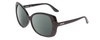 Profile View of Kenneth Cole Reaction KC2841 Designer Polarized Reading Sunglasses with Custom Cut Powered Smoke Grey Lenses in Gloss Black Ladies Butterfly Full Rim Acetate 58 mm