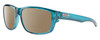 Profile View of Suncloud Mayor Designer Polarized Reading Sunglasses with Custom Cut Powered Amber Brown Lenses in Crystal Marine Blue Unisex Square Full Rim Acetate 57 mm