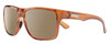 Profile View of Suncloud Rambler Designer Polarized Reading Sunglasses with Custom Cut Powered Amber Brown Lenses in Crystal Amber Brown Mens Square Full Rim Acetate 57 mm
