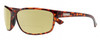 Profile View of Suncloud Sentry Designer Polarized Reading Sunglasses with Custom Cut Powered Sun Flower Yellow Lenses in Gloss Tortoise Havana Unisex Rectangular Full Rim Acetate 63 mm