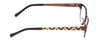 Side View of Lucky Brand Wiggle Womens Oval Designer Reading Glasses Brown Mosaic Green 49 mm