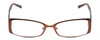 Front View of Jones New York J443 Womens Rectangle Designer Reading Glasses in Brown Leaf 54mm