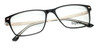 Top View of Big and Tall 22 Unisex Square Designer Reading Glasses Black/Clear Crystal 58 mm