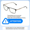 Size Awareness View of Big and Tall 22 Unisex Square Designer Reading Glasses Black/Clear Crystal 58 mm