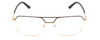 Front View of Big and Tall 25 Unisex Aviator Designer Reading Glasses in Matte Black/Gold 60mm