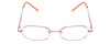 Front View of Metal Flex KIDS 1005 Girl Oval Designer Reading Glasses in Shiny Light Pink 44mm