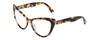 Profile View of Kate Spade KARINA Designer Progressive Lens Blue Light Blocking Eyeglasses in Beige Tortoise Havana Crystal Ladies Cat Eye Full Rim Acetate 56 mm