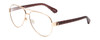 Profile View of Kate Spade GENEVA Designer Blue Light Blocking Eyeglasses in Gold Pink Crystal Black Floral Ladies Pilot Full Rim Metal 59 mm
