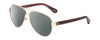 Profile View of Kate Spade GENEVA Designer Polarized Reading Sunglasses with Custom Cut Powered Smoke Grey Lenses in Gold Pink Crystal Black Floral Ladies Pilot Full Rim Metal 59 mm