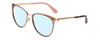 Profile View of Kate Spade JABREA Designer Blue Light Blocking Eyeglasses in Rose Gold Metallic Brown Tortoise Ladies Cat Eye Full Rim Metal 57 mm