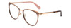 Profile View of Kate Spade JABREA Designer Progressive Lens Blue Light Blocking Eyeglasses in Rose Gold Metallic Brown Tortoise Ladies Cat Eye Full Rim Metal 57 mm