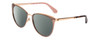 Profile View of Kate Spade JABREA Designer Polarized Sunglasses with Custom Cut Smoke Grey Lenses in Rose Gold Metallic Brown Tortoise Ladies Cat Eye Full Rim Metal 57 mm