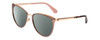 Profile View of Kate Spade JABREA Designer Polarized Reading Sunglasses with Custom Cut Powered Smoke Grey Lenses in Rose Gold Metallic Brown Tortoise Ladies Cat Eye Full Rim Metal 57 mm