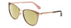 Profile View of Kate Spade JABREA Designer Polarized Reading Sunglasses with Custom Cut Powered Sun Flower Yellow Lenses in Rose Gold Metallic Brown Tortoise Ladies Cat Eye Full Rim Metal 57 mm