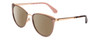 Profile View of Kate Spade JABREA Designer Polarized Reading Sunglasses with Custom Cut Powered Amber Brown Lenses in Rose Gold Metallic Brown Tortoise Ladies Cat Eye Full Rim Metal 57 mm