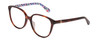 Profile View of Kate Spade VIENNE Designer Progressive Lens Blue Light Blocking Eyeglasses in Tortoise Havana Colorful Floral White Ladies Cat Eye Full Rim Acetate 54 mm