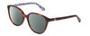 Profile View of Kate Spade VIENNE Designer Polarized Reading Sunglasses with Custom Cut Powered Smoke Grey Lenses in Tortoise Havana Colorful Floral White Ladies Cat Eye Full Rim Acetate 54 mm