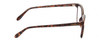 Side View of Calabria Prive Lolita Designer Blue Light Blocking Eyeglasses in Blonde Tortoise Havana Gold Ladies Cat Eye Semi-Rimless Acetate 53 mm