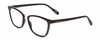 Profile View of Calabria Prive Lolita Designer Progressive Lens Blue Light Blocking Eyeglasses in Caviar Black Rose Gold Ladies Cat Eye Semi-Rimless Acetate 53 mm
