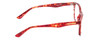 Side View of Calabria Prive Shawn Designer Blue Light Blocking Eyeglasses in Crystal Cherry Red Tortoise Havana Ladies Panthos Full Rim Acetate 56 mm