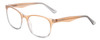 Profile View of Calabria Prive Shawn Designer Blue Light Blocking Eyeglasses in Cocoa Crystal Brown Gray Fade Ladies Panthos Full Rim Acetate 56 mm