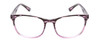 Front View of Calabria Prive Shawn Womens Reading Glasses in Crystal Purple Marble Stripe 56mm