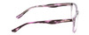 Side View of Calabria Prive Shawn Designer Progressive Lens Blue Light Blocking Eyeglasses in Crystal Purple Marble Stripe Ladies Panthos Full Rim Acetate 56 mm