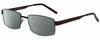 Profile View of Gotham Style 13 Designer Polarized Sunglasses with Custom Cut Smoke Grey Lenses in Brown Mens Rectangular Full Rim Metal 58 mm
