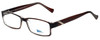 Profile View of 2000 and Beyond 3072 Designer Blue Light Blocking Eyeglasses in Brown Crystal Ladies Rectangular Full Rim Acetate 56 mm