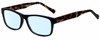 Profile View of Gotham Premium Flex 29 Designer Blue Light Blocking Eyeglasses in Matte Black Unisex Square Full Rim Acetate 53 mm