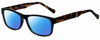 Profile View of Gotham Premium Flex 29 Designer Polarized Sunglasses with Custom Cut Blue Mirror Lenses in Matte Black Unisex Square Full Rim Acetate 53 mm
