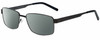 Profile View of Gotham Style 14 Designer Polarized Sunglasses with Custom Cut Smoke Grey Lenses in Gunmetal Mens Square Full Rim Metal 59 mm