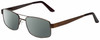 Profile View of Gotham Style 15 Designer Polarized Sunglasses with Custom Cut Smoke Grey Lenses in Antique Brown Mens Square Full Rim Metal 56 mm