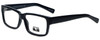 Profile View of Gotham Style 204 Designer Blue Light Blocking Eyeglasses in Black Unisex Rectangular Full Rim Acetate 56 mm